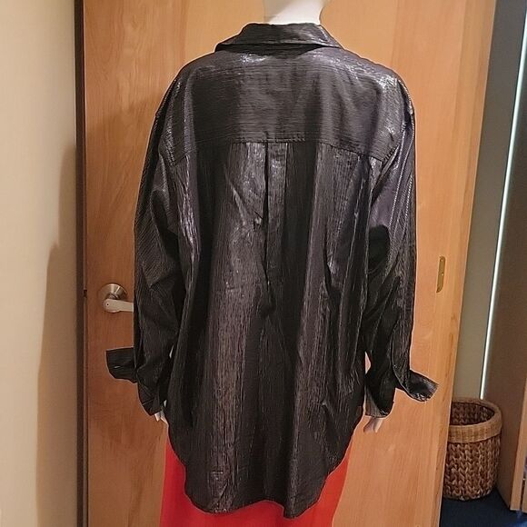 NWT GAP metallic big shirt sz L - Picture 2 of 13